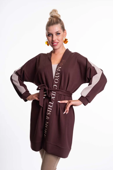 Mayo Chix - Derby Sötétbarna-Drapp Kardigán