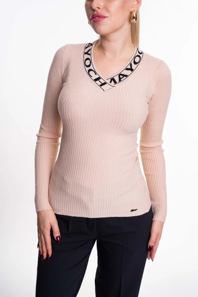 Mayo Chix - Vulkán Bézs Kötött Pulóver