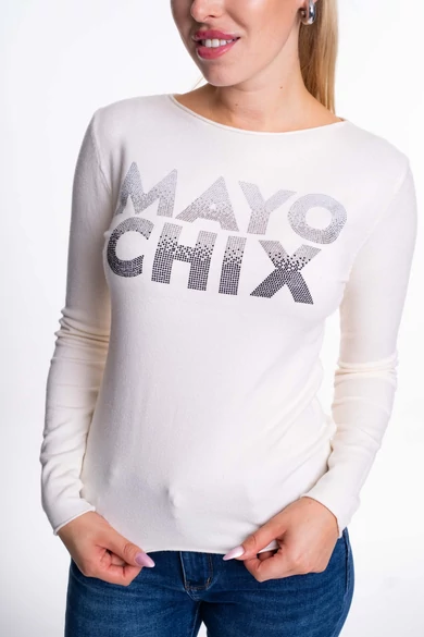 Mayo Chix - Nápoly Ecrü Pulóver/Átmenetes Strassz