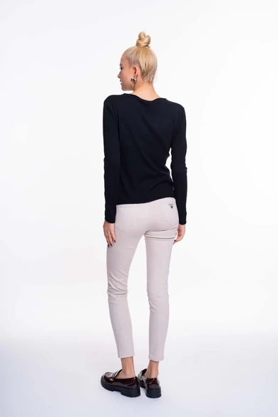 Mayo Chix - Nápoly Fekete Pulóver/Átmenetes Strassz