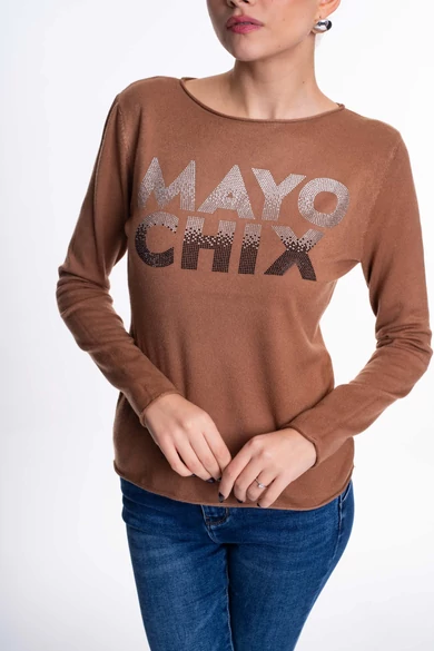 Mayo Chix - Nápoly Karamell Pulóver/Átmenetes Strassz