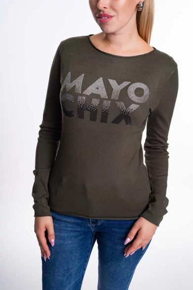 Mayo Chix - Nápoly Sötétkeki Pulóver/Átmenetes Strassz