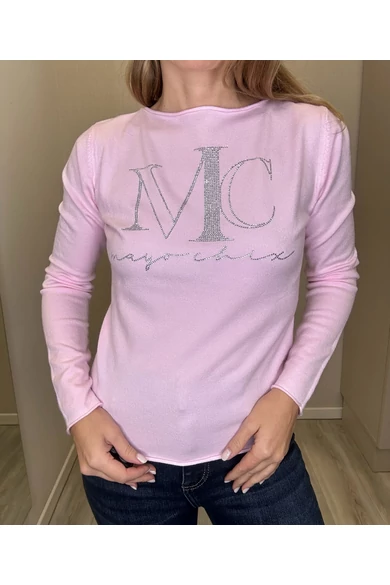 Mayo Chix - Nápoly Halványrózsaszín Pulóver/Nagystrasszos