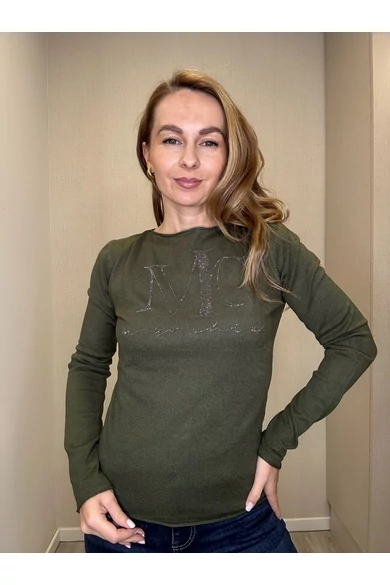 Mayo Chix - Nápoly Sötétkeki Pulóver/Nagystrasszos