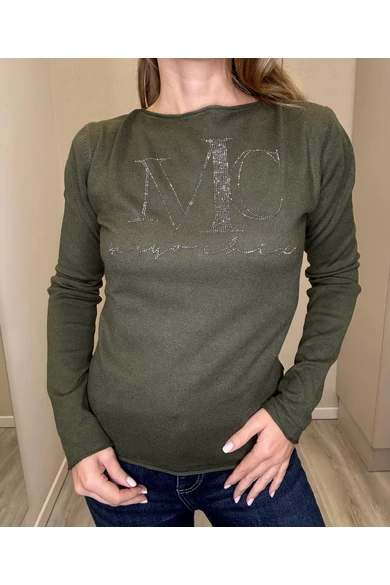 Mayo Chix - Nápoly Sötétkeki Pulóver/Nagystrasszos