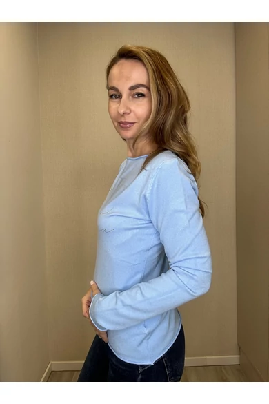 Mayo Chix - Nápoly Világoskék Pulóver/Nagystrasszos