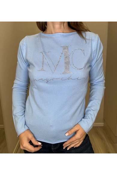 Mayo Chix - Nápoly Világoskék Pulóver/Nagystrasszos