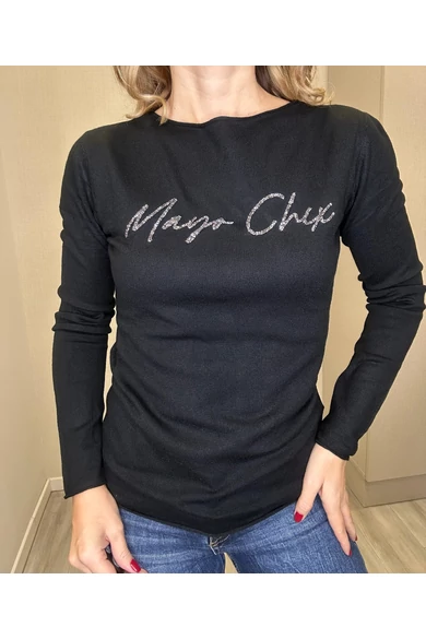 Mayo Chix - Nápoly Fekete Kötött Felső/Glitter