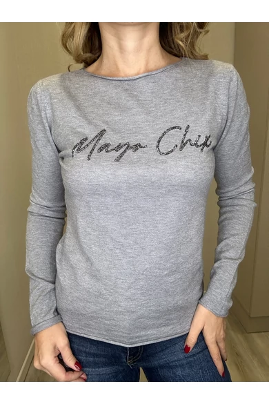 Mayo Chix - Nápoly Szürke Kötött Felső/Glitter