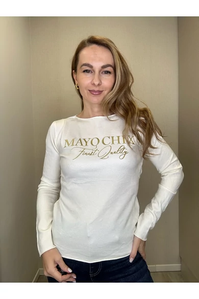 Mayo Chix - Nápoly Bézs Pulóver/Dombornyomott