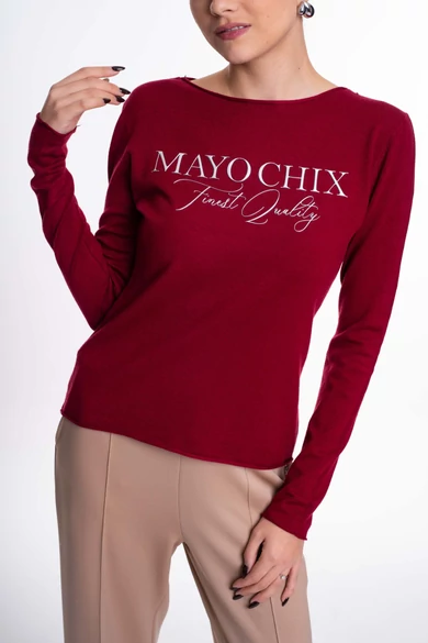 Mayo Chix - Nápoly Bordó Pulóver/Dombornyomott