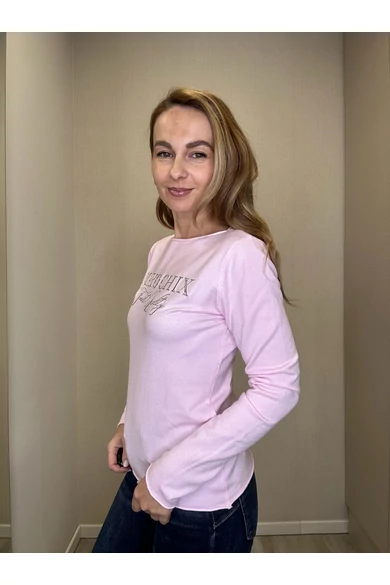 Mayo Chix - Nápoly Halványrózsaszín Pulóver/Dombornyomott