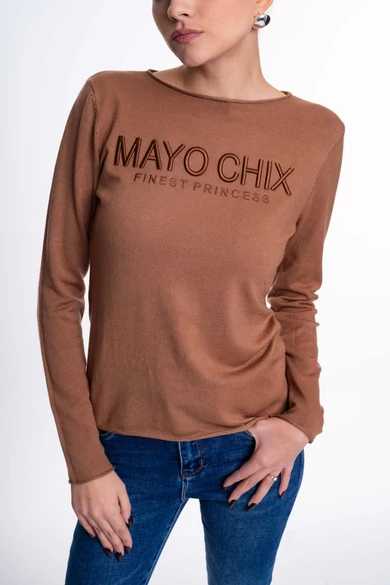Mayo Chix - Nápoly Karamell Pulóver/Hímzett