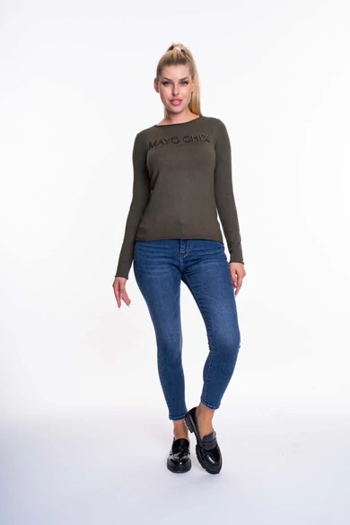 Mayo Chix - Nápoly Keki Pulóver/Hímzett