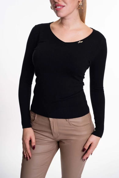 Mayo Chix - Wessex Fekete Kötött Pulóver/Fv.