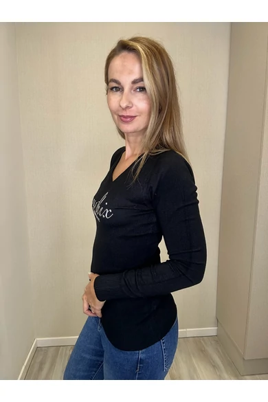 Mayo Chix - Wessex Fekete Kötött Felső/DNy