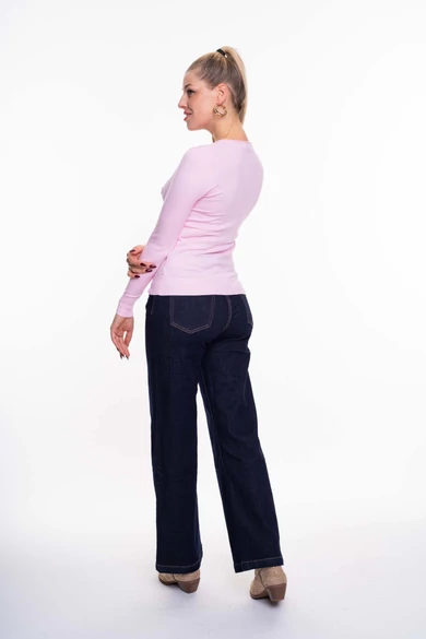 Mayo Chix - Wessex Rózsaszín Kötött Felső/Hímzett