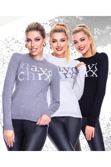 Mayo Chix - Ringo Fekete Kötött Pulóver