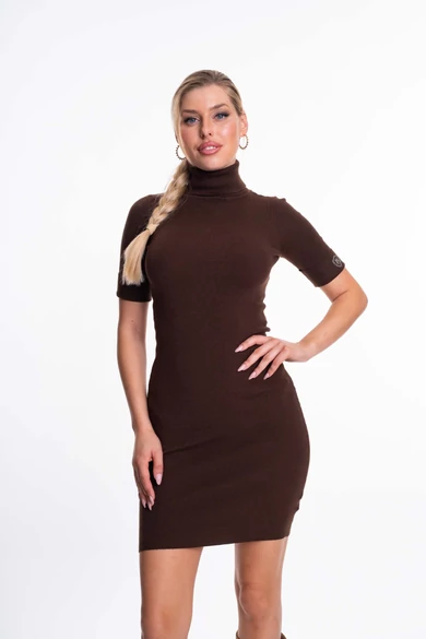 Mayo Chix - Dallas Sötétbarna Kötött Ruha