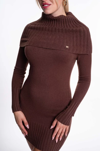 Mayo Chix - Rendez-Vous Sötétbarna Kötött Ruha