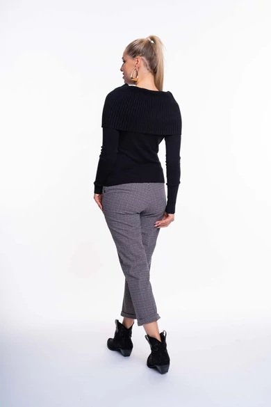 Mayo Chix - Rubic Fekete Kötött Pulóver