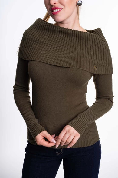 Mayo Chix - Rubic Sötétkeki Kötött Pulóver