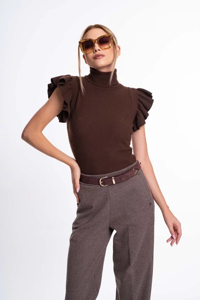 Mayo Chix - Luce Sötétbarna Kötött Pulóver