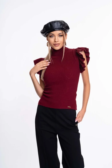 Mayo Chix - Luce Bordó Kötött Pulóver