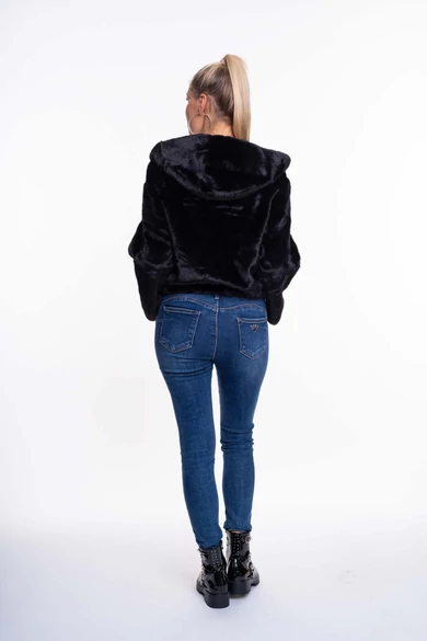 Mayo Chix - Antique Fekete Műszőrme Dzseki