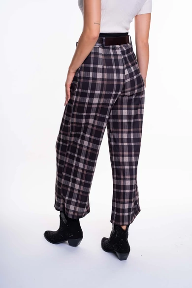 Mayo Chix – Valentina Kockás Fekete Nadrág