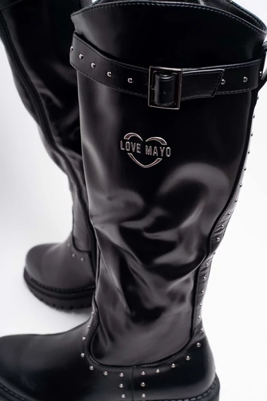 Mayo Chix - 4246 Szegecses Fekete Csizma