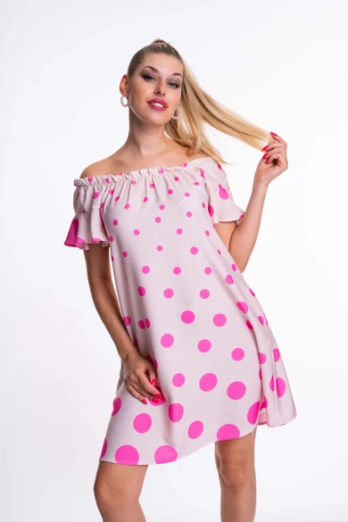 Mayo Chix - Fran Bézs-Pink Pöttyös Ruha