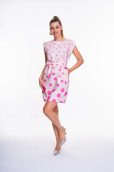 Mayo Chix - Rodonit Bézs-Pink Pöttyös Ruha
