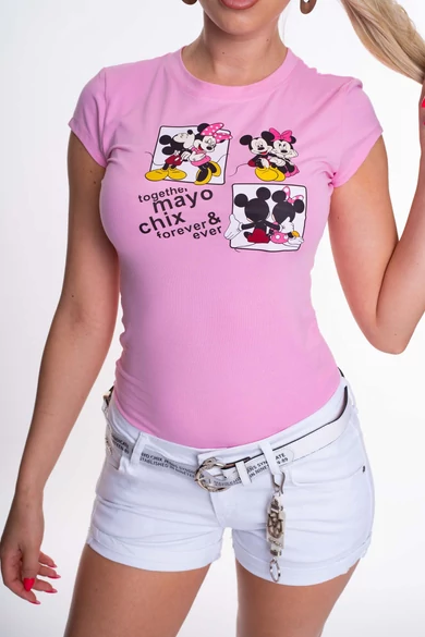 Mayo Chix - Light 'Mickey' Rózsaszín Póló