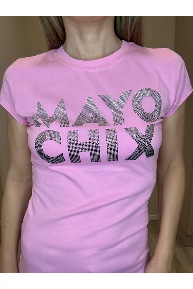 Mayo Chix - Light Átmenetes Strasszos Rózsaszín Póló