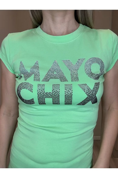 Mayo Chix - Light Átmenetes Strasszos Menta Póló
