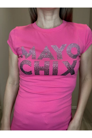 Mayo Chix - Light Átmenetes Strasszos Pink Póló