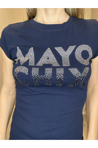 Mayo Chix - Light Átmenetes Strasszos Sötétkék Póló