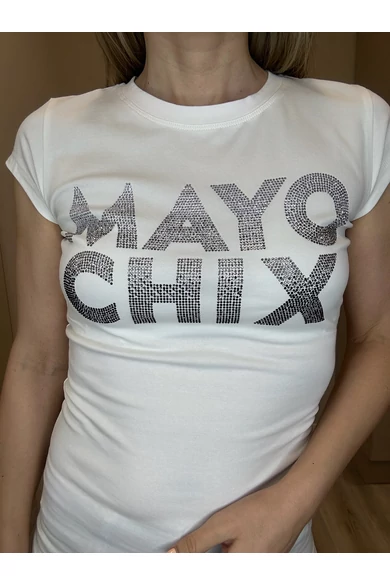 Mayo Chix - Light Átmenetes Strasszos Nyers Póló