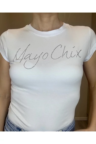 Mayo Chix - Light Strasszos Fehér Póló