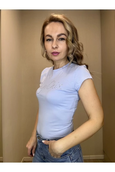 Mayo Chix - Light Strasszos Farmerkék Póló