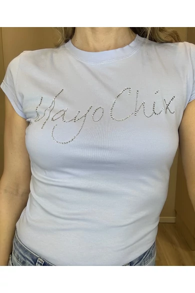 Mayo Chix - Light Strasszos Farmerkék Póló