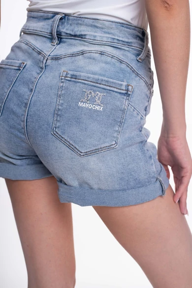 Mayo Chix - Omán Koptatott Kék Farmershort