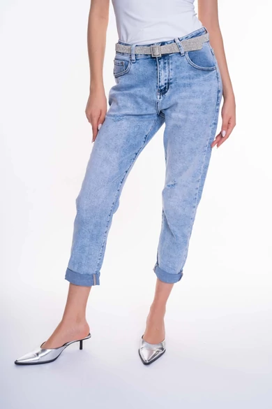 Mayo Chix - Babylon Világoskék Farmernadrág/Mom Fit