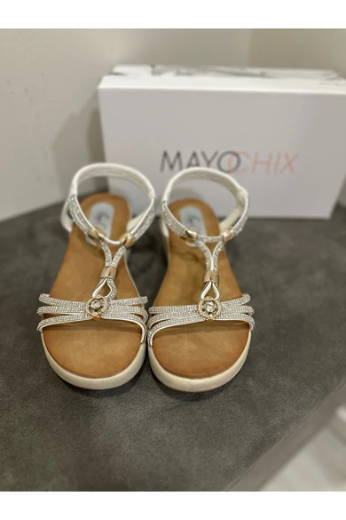 Mayo Chix - 5142 Bézs Ezüst Szandál