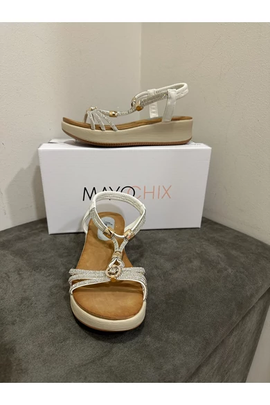 Mayo Chix - 5142 Bézs Ezüst Szandál
