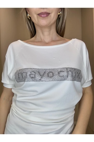 Mayo Chix – Jenna Strasszos Ecrü Felső