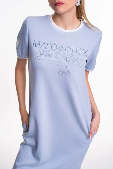 Mayo Chix - Monteverdi Világoskék Ruha/Hímzett
