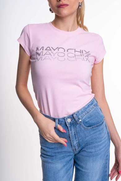 Mayo Chix - Light 3Strasszos Halványrózsaszín Póló