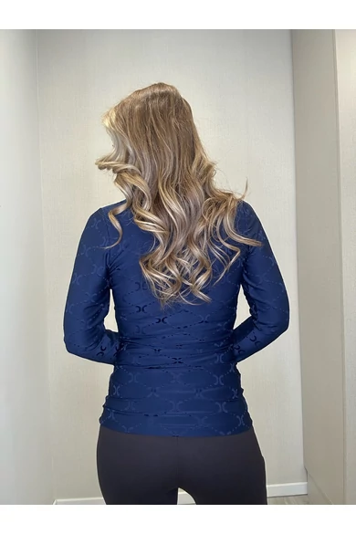 Mystic Day - Lilla Sötétkék Önmintás Felső